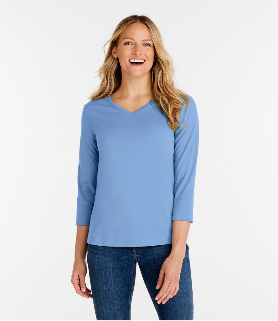 L.L.Bean | Women's L.L.Bean V-Neck, Three-Quarter-Sleeve