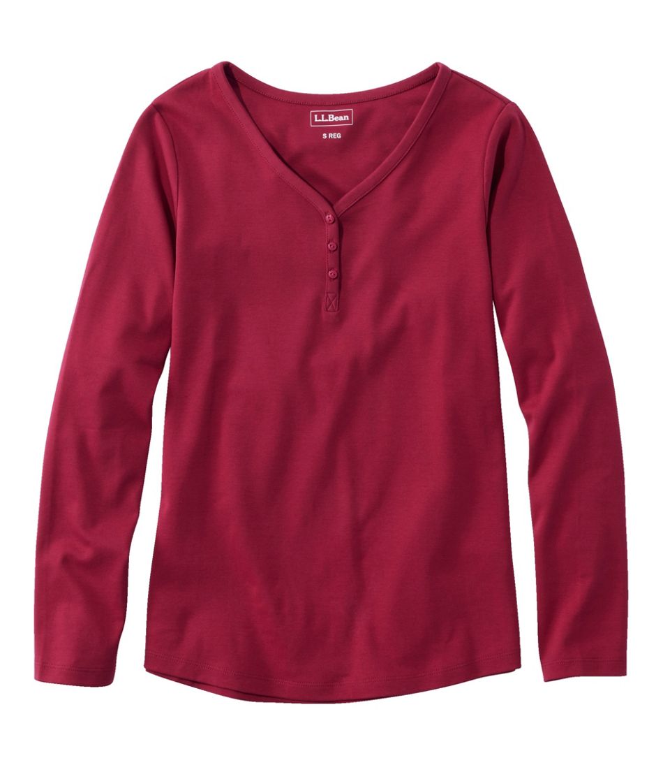 L.L.Bean | Women's L.L.Bean V-Neck Henley, Long-Sleeve
