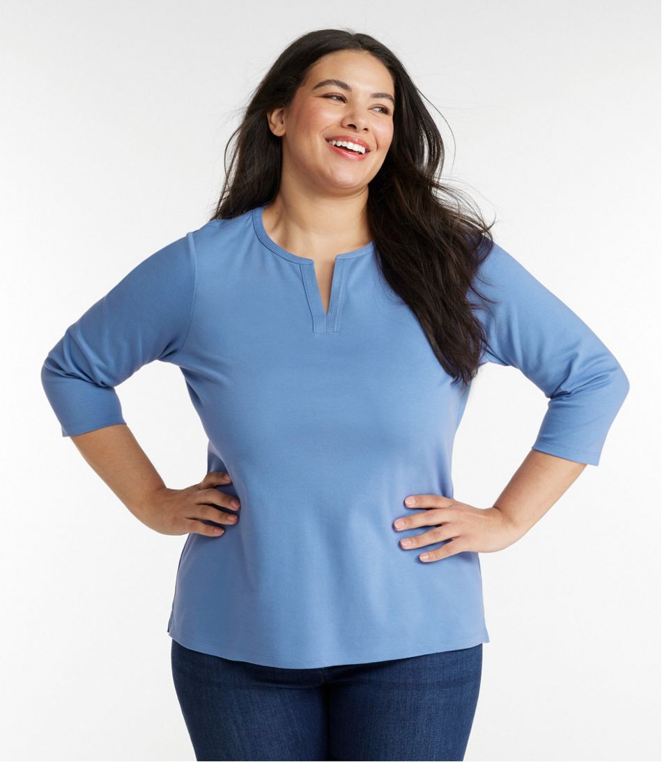 L.L.Bean | Women's L.L.Bean Tee, Three-Quarter-Sleeve Splitneck Tunic