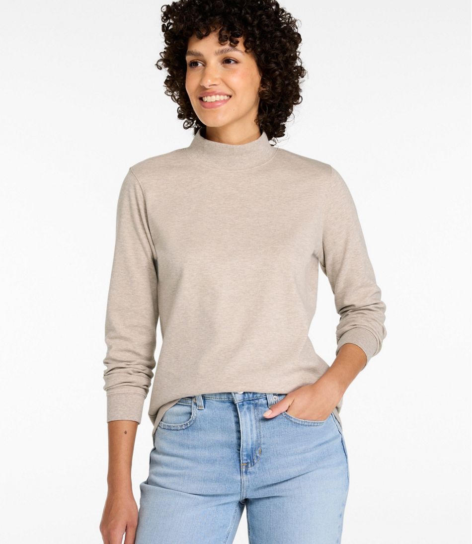 L.L.Bean | Women's L.L.Bean Interlock Mock-Turtleneck, Long-Sleeve