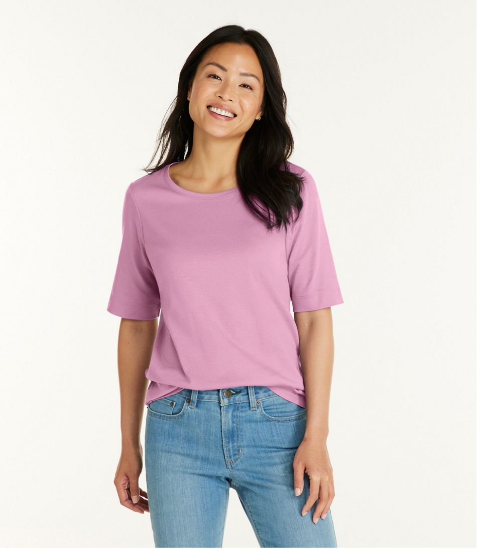 L.L.Bean | Women's L.L.Bean Jewelneck Tee, Elbow-Sleeve