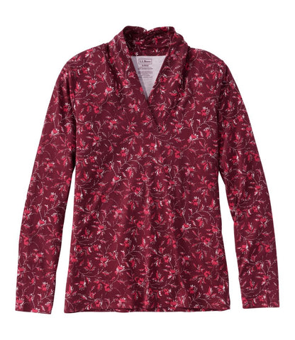 L.L.Bean | Women's Pima Cotton Tee, Shawl Long-Sleeve Print
