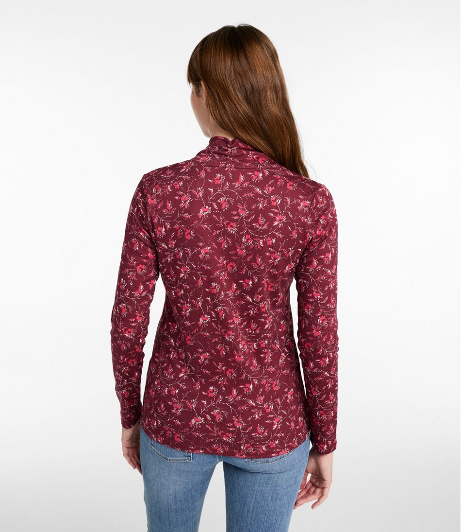 L.L.Bean | Women's Pima Cotton Tee, Shawl Long-Sleeve Print