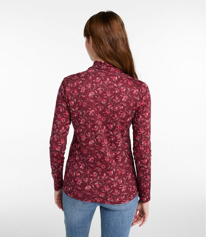 L.L.Bean | Women's Pima Cotton Tee, Shawl Long-Sleeve Print