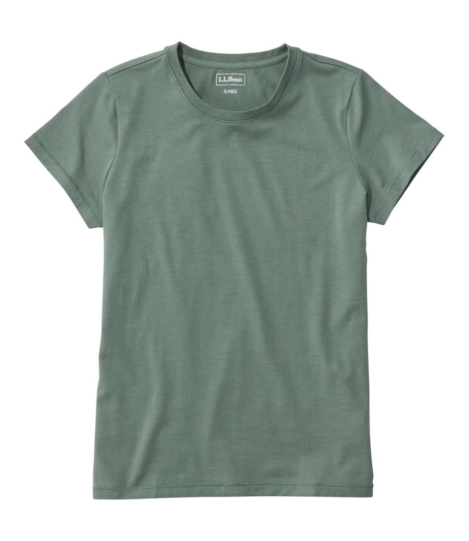 L.L.Bean | Women's Soft Stretch Supima-Blend Tee, Crewneck Short-Sleeve