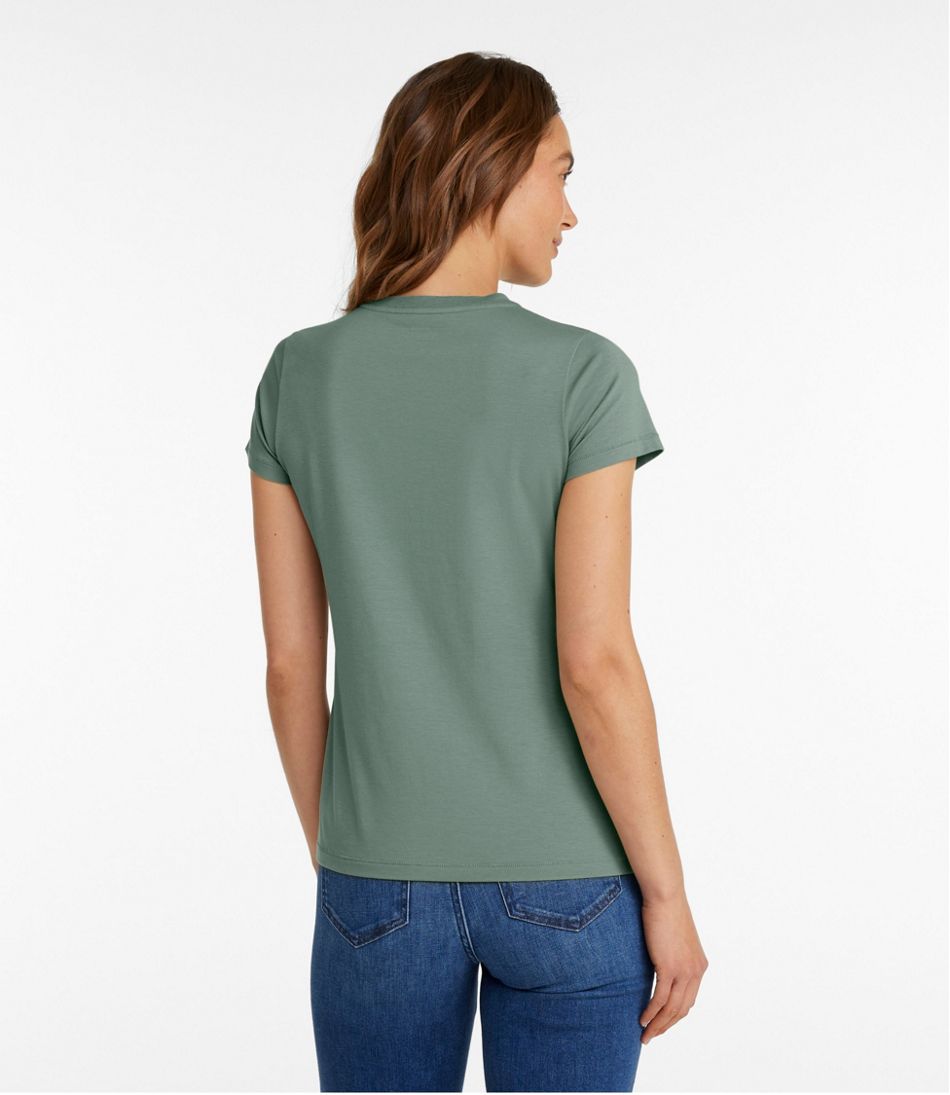 L.L.Bean | Women's Soft Stretch Supima-Blend Tee, Crewneck Short-Sleeve