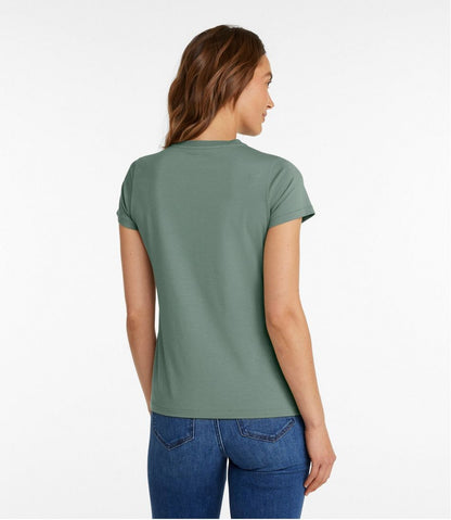 L.L.Bean | Women's Soft Stretch Supima-Blend Tee, Crewneck Short-Sleeve