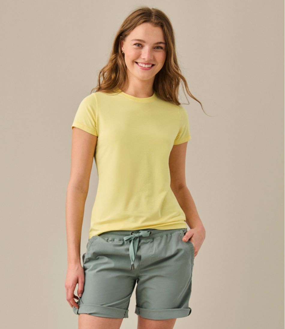 L.L.Bean | Women's Soft Stretch Supima-Blend Tee, Crewneck Short-Sleeve