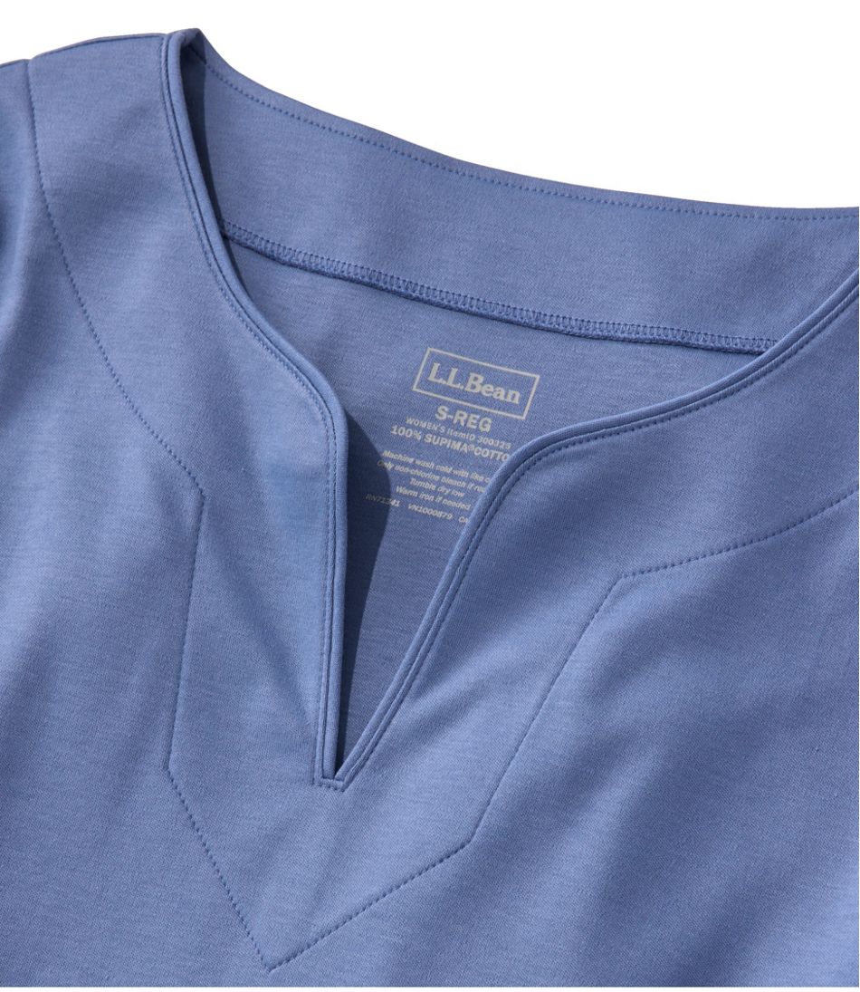 L.L.Bean | Women's Pima Cotton Tunic, Three-Quarter-Sleeve Splitneck