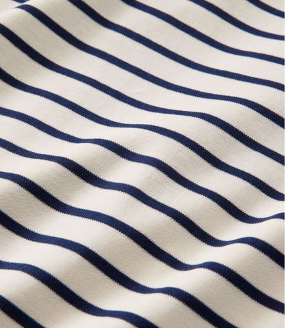L.L.Bean | Women's Pima Cotton Tee, Three-Quarter-Sleeve Polo Stripe