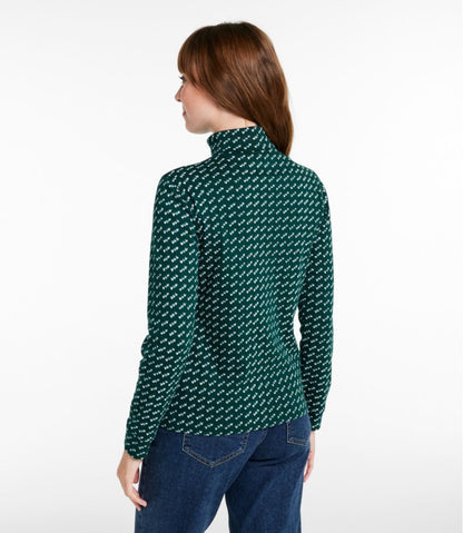 L.L.Bean | Women's L.L.Bean Interlock Turtleneck, Long-Sleeve Allover Print