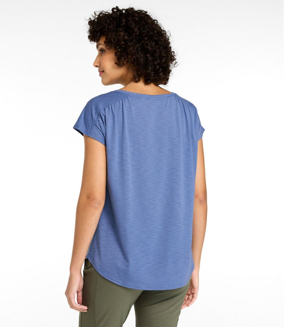 L.L.Bean | Women's Streamside Tee, Short-Sleeve Ruched Crew