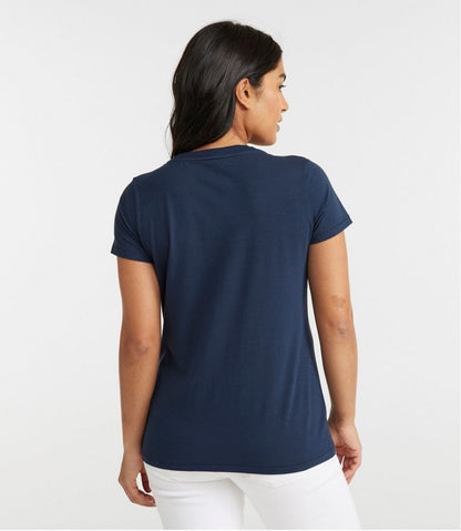 L.L.Bean | Women's Soft Stretch Supima-Blend Tee, Scoopneck Short-Sleeve