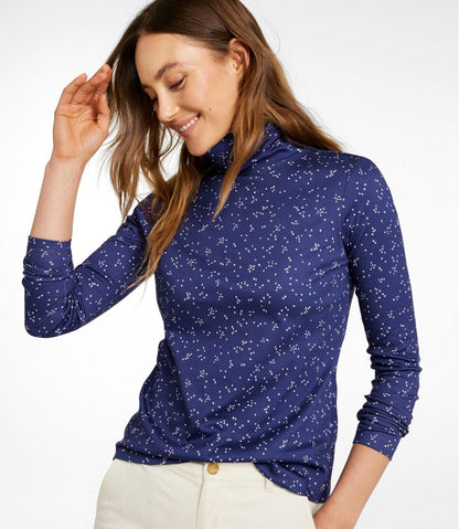 L.L.Bean | Women's Pima Cotton Turtleneck, Long-Sleeve Print