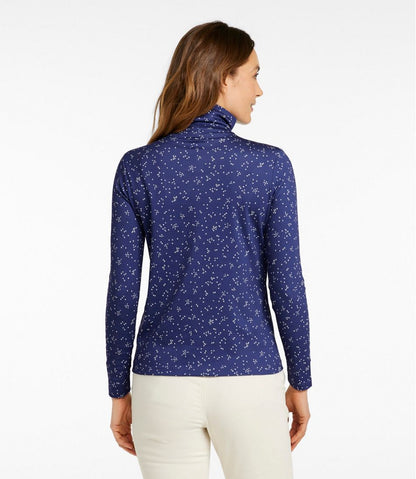 L.L.Bean | Women's Pima Cotton Turtleneck, Long-Sleeve Print