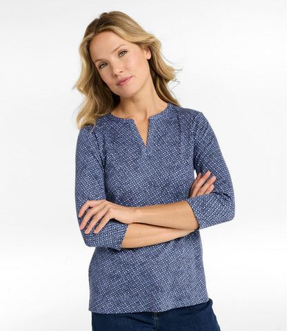 L.L.Bean | Women's L.L.Bean Tee, Three-Quarter-Sleeve Splitneck Tunic Print