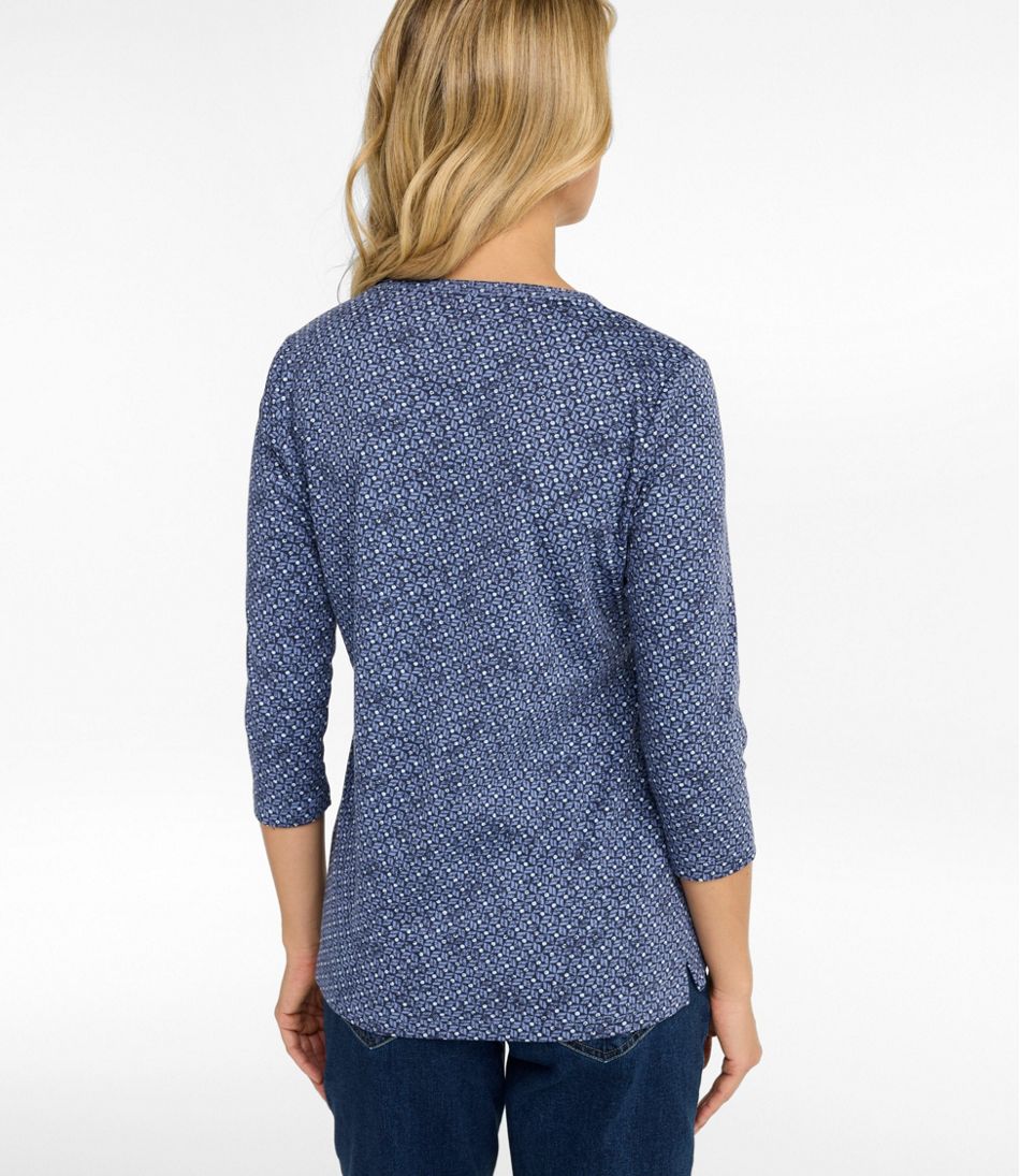 L.L.Bean | Women's L.L.Bean Tee, Three-Quarter-Sleeve Splitneck Tunic Print