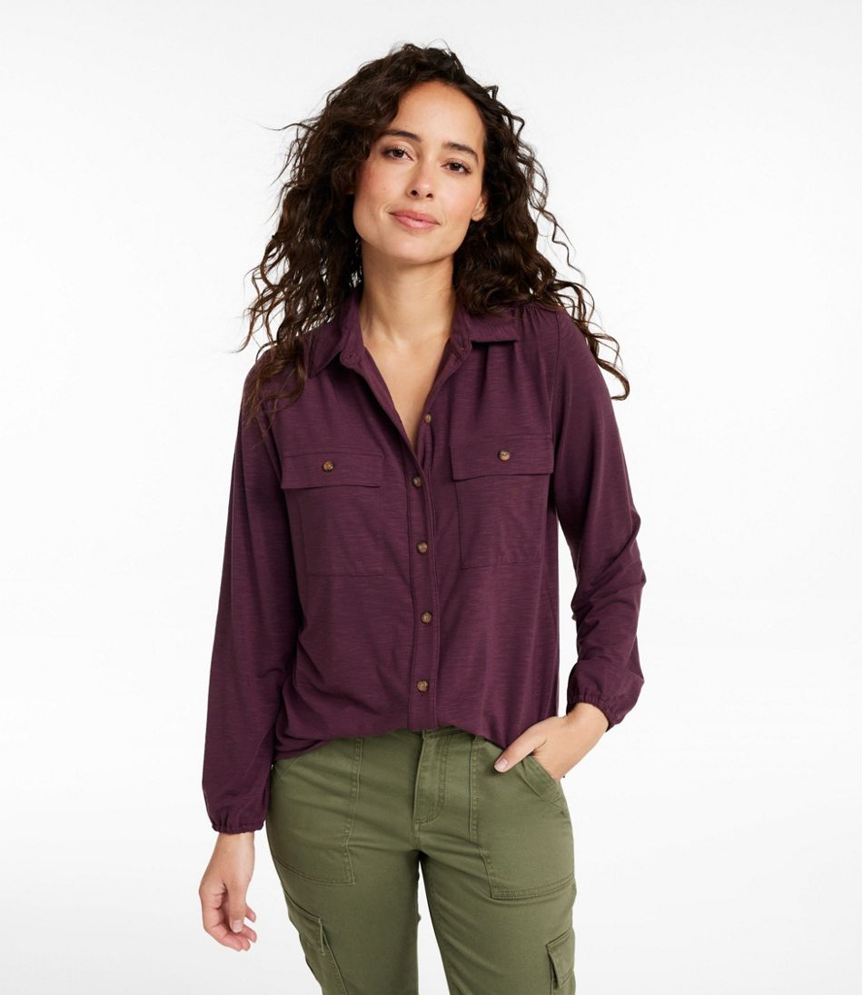 L.L.Bean | Camden Hills Tee, Button-Front Shirt