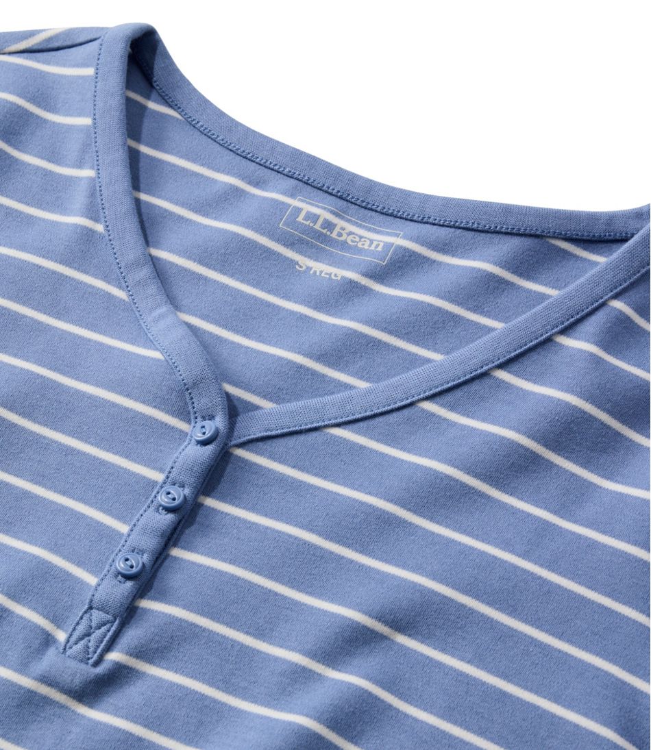 L.L.Bean | Women's L.L.Bean V-Neck Henley, Long-Sleeve Stripe