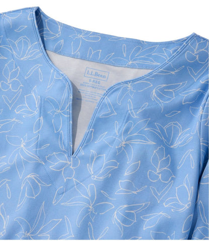 L.L.Bean | Women's Pima Cotton Tunic, Three-Quarter-Sleeve Splitneck Print