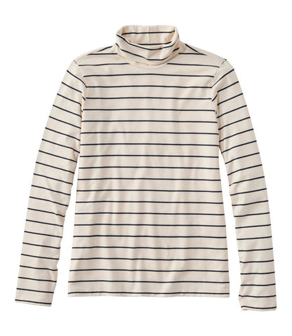 L.L.Bean | Women's Soft Stretch Supima-Blend Tee, Turtleneck Stripe