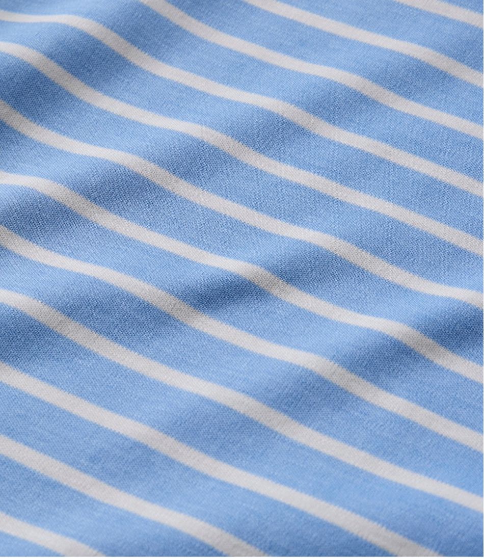 L.L.Bean | Women's Pima Cotton Tee, Elbow-Sleeve Boatneck Stripe