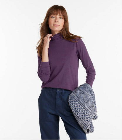 L.L.Bean | Women's Soft Stretch Supima-Blend Tee, Turtleneck