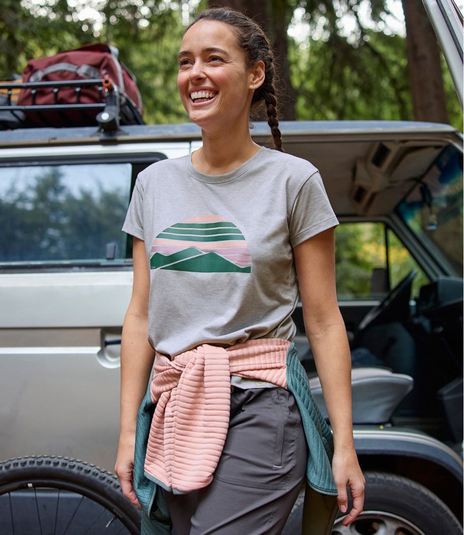 L.L.Bean | Women's Vista Camp Tee, Short-Sleeve Graphic Crew