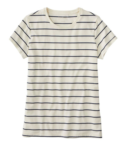 L.L.Bean | Women's Soft Stretch Supima-Blend Tee, Crewneck Short-Sleeve Striped