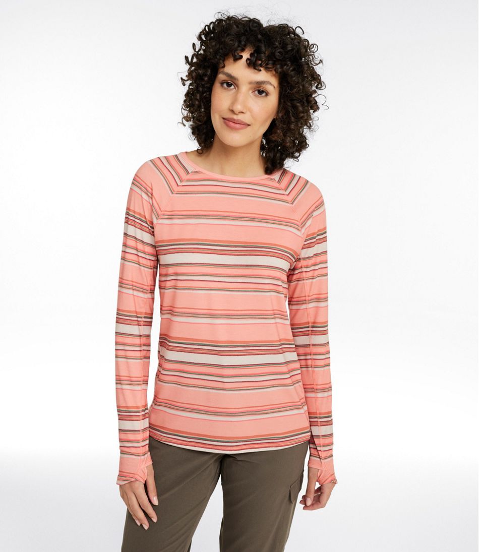L.L.Bean | Women's Everyday SunSmart® Tee, Crewneck Long-Sleeve Stripe