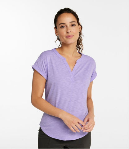 L.L.Bean | Women's Streamside Tee, Short-Sleeve Splitneck