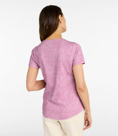 L.L.Bean | Women's L.L.Bean Tee, Short-Sleeve Notch-Neck Print