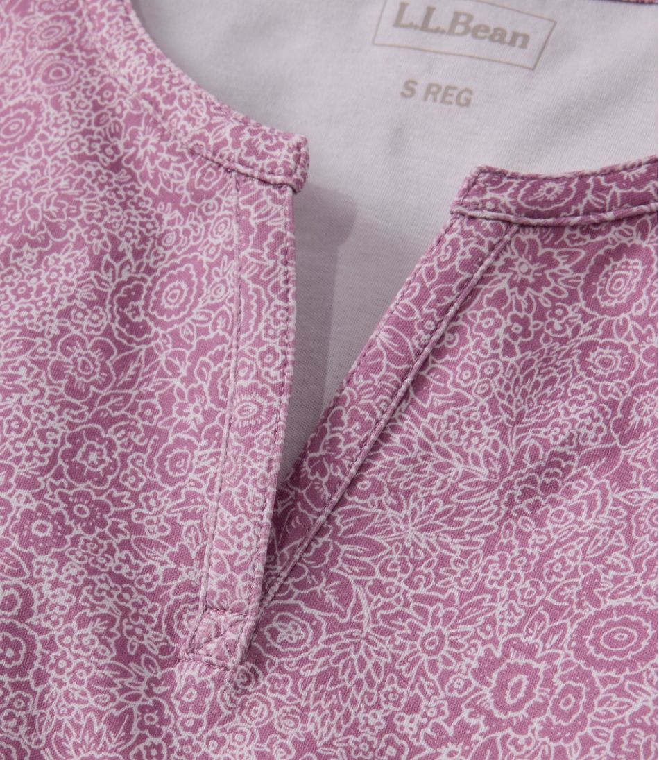 L.L.Bean | Women's L.L.Bean Tee, Short-Sleeve Notch-Neck Print