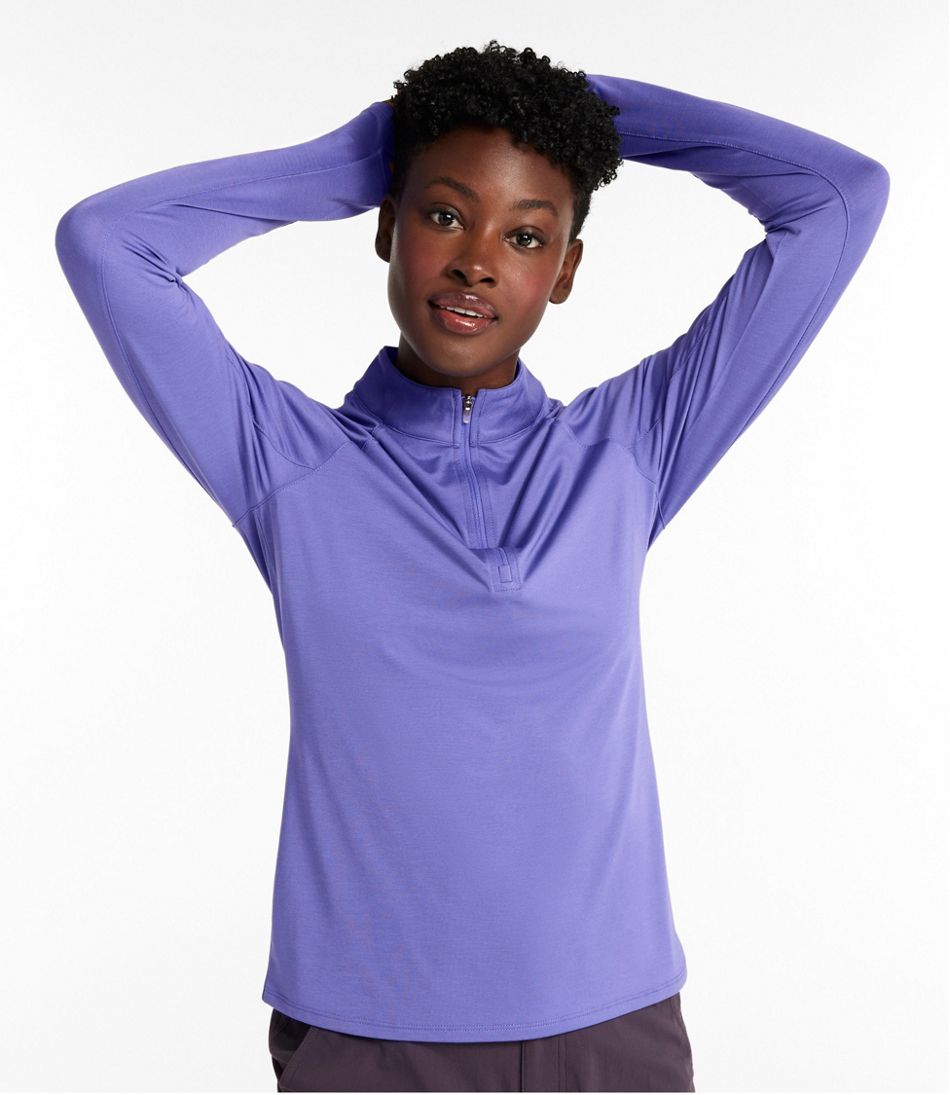 L.L.Bean | Women's Access Trail Pullover, Long-Sleeve Quarter-Zip