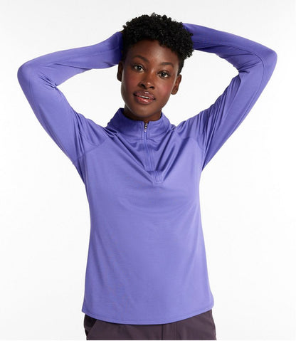 L.L.Bean | Women's Access Trail Pullover, Long-Sleeve Quarter-Zip