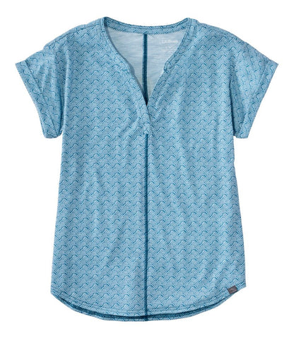 L.L.Bean | Women's Streamside Tee, Short-Sleeve Splitneck Print
