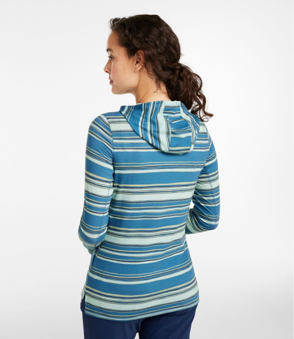 L.L.Bean | Women's Everyday SunSmart® Hooded Pullover, Long-Sleeve Stripe