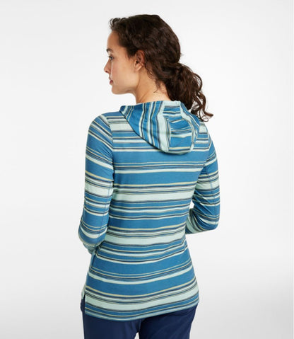 L.L.Bean | Women's Everyday SunSmart® Hooded Pullover, Long-Sleeve Stripe