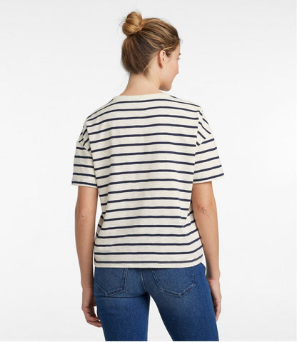 L.L.Bean | Women's Signature Slub Tee, Short-Sleeve Henley Novelty