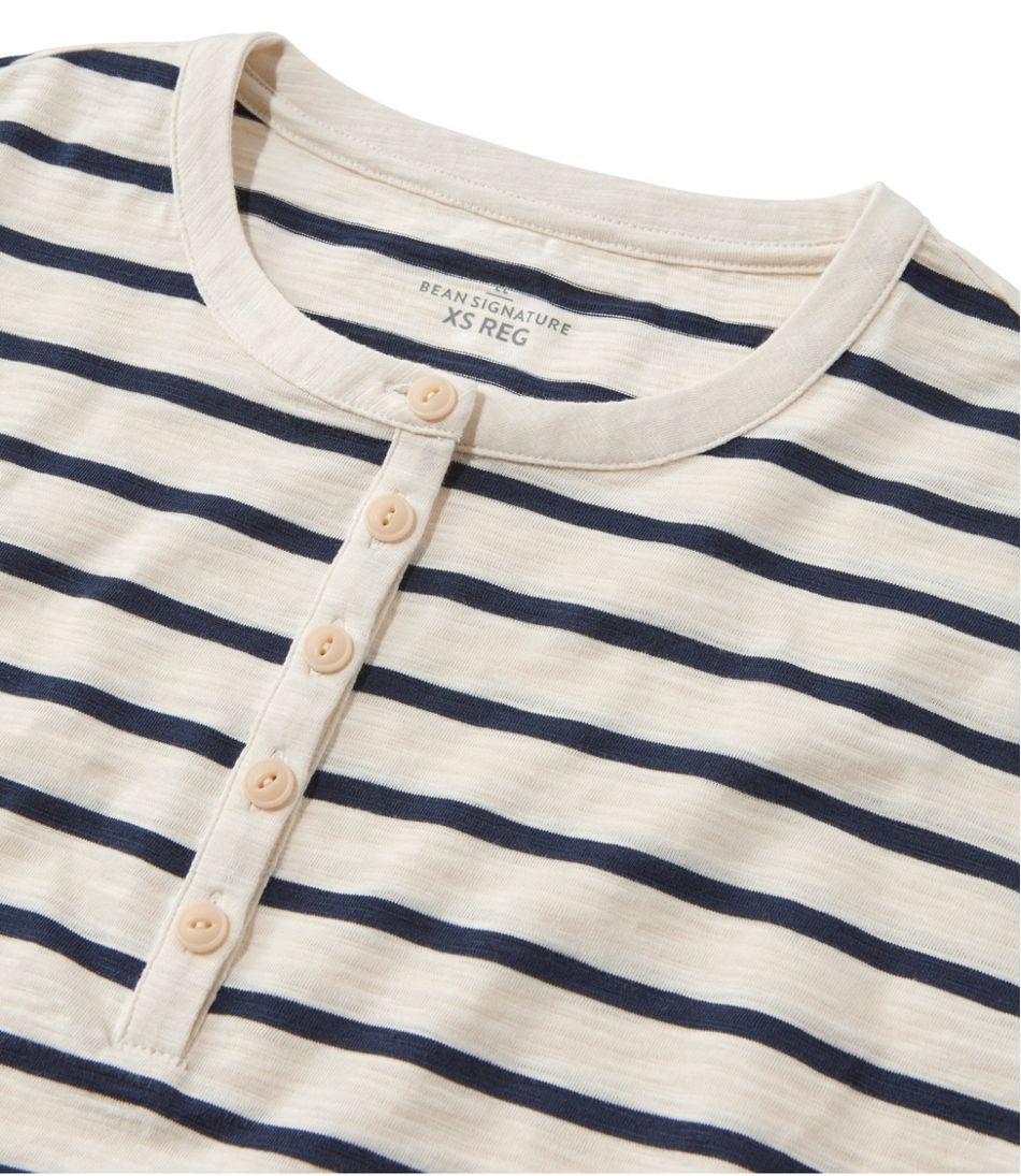 L.L.Bean | Women's Signature Slub Tee, Short-Sleeve Henley Novelty