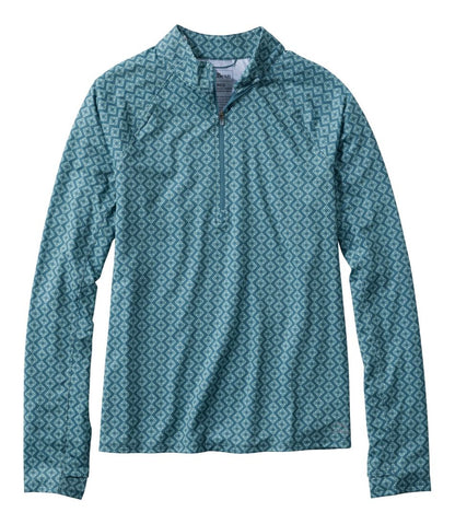 L.L.Bean | Women's Access Trail Pullover, Long-Sleeve Quarter-Zip Print