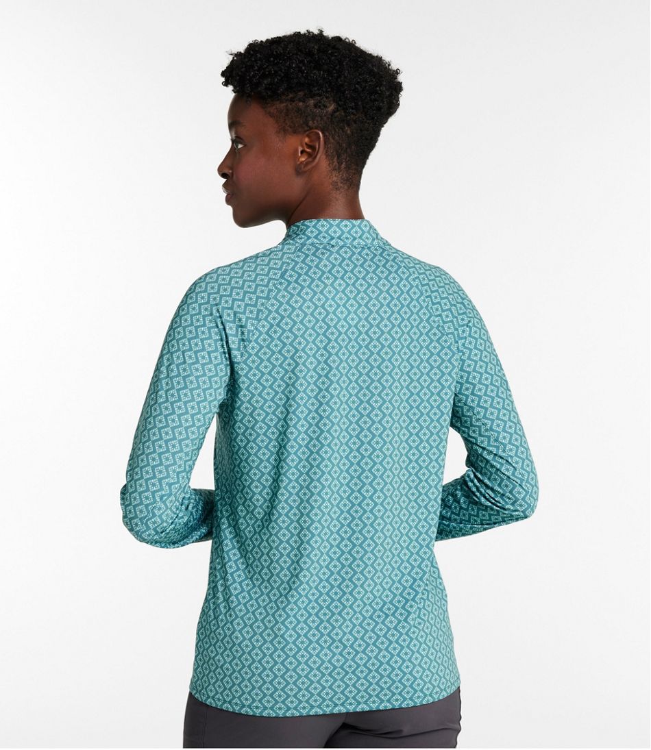 L.L.Bean | Women's Access Trail Pullover, Long-Sleeve Quarter-Zip Print