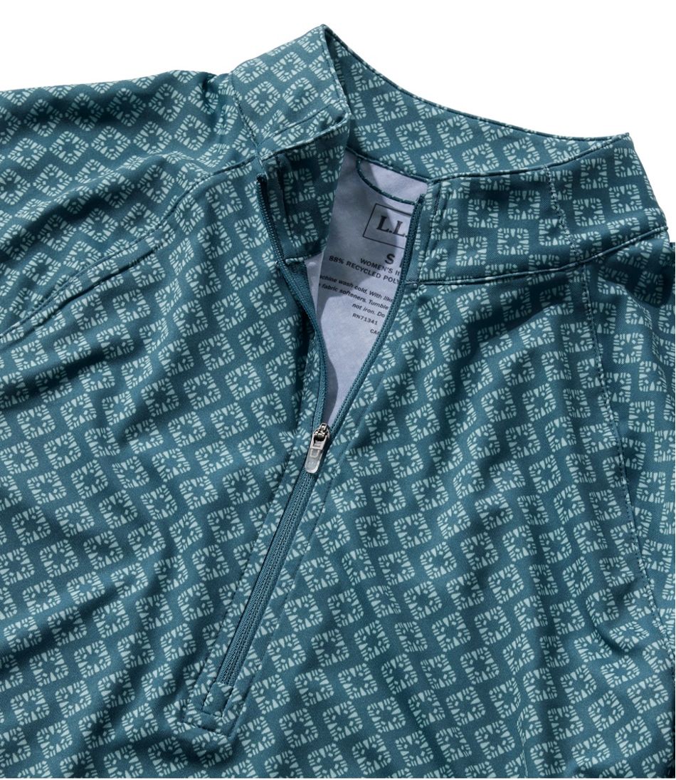 L.L.Bean | Women's Access Trail Pullover, Long-Sleeve Quarter-Zip Print