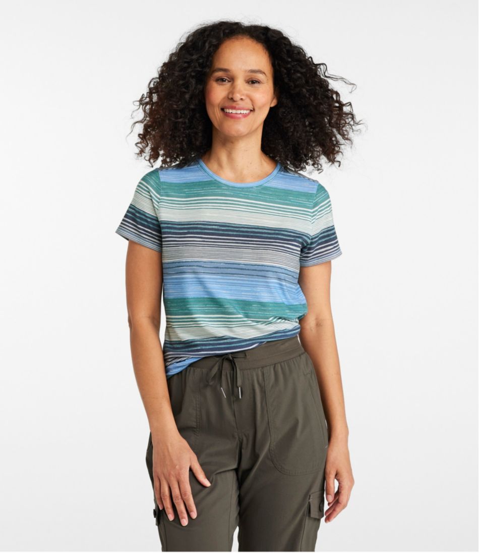 L.L.Bean | Women's Everyday SunSmart® Tee, Short-Sleeve Stripe