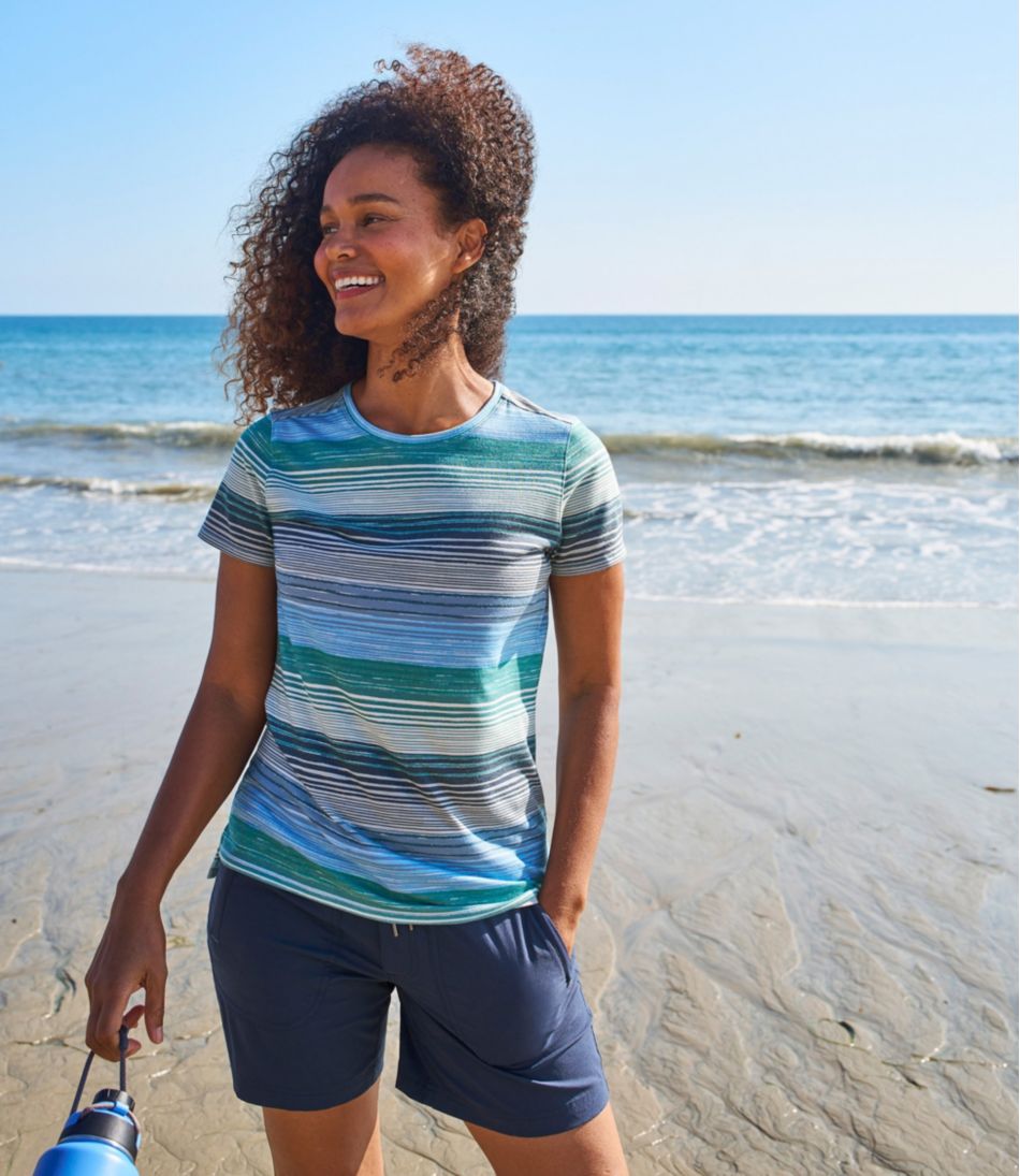 L.L.Bean | Women's Everyday SunSmart® Tee, Short-Sleeve Stripe