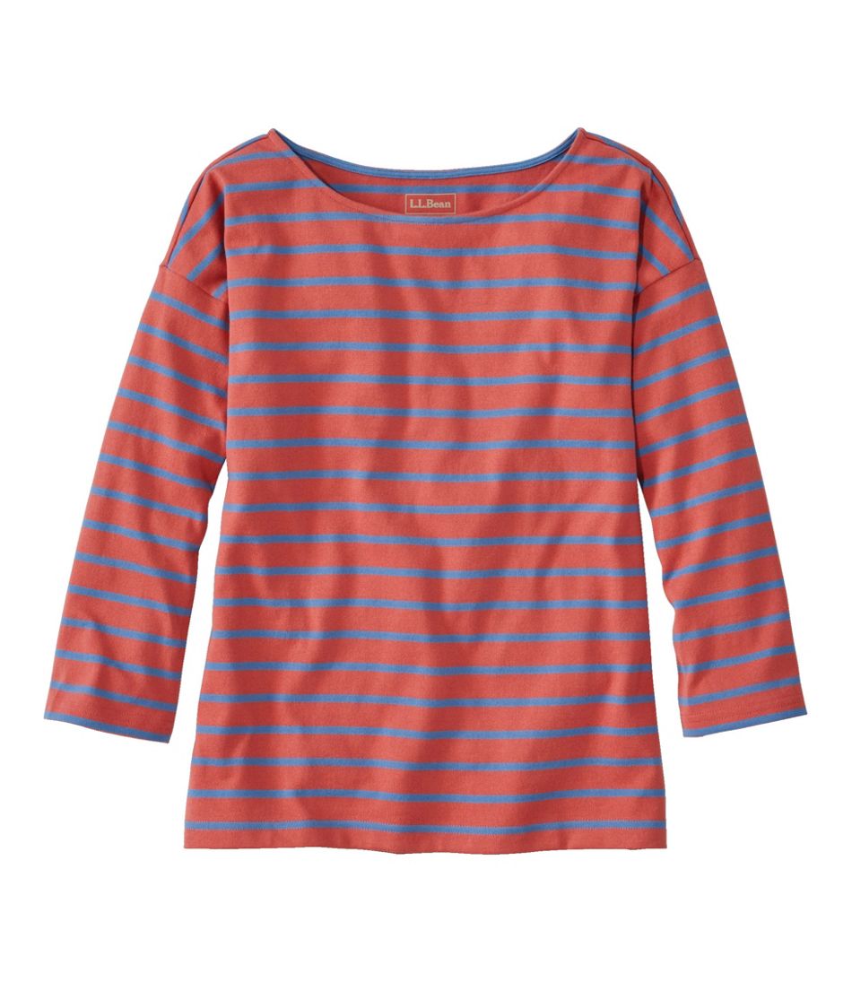 L.L.Bean | Women's Heritage Mariner Top, Boatneck Three-Quarter-Sleeve Stripe
