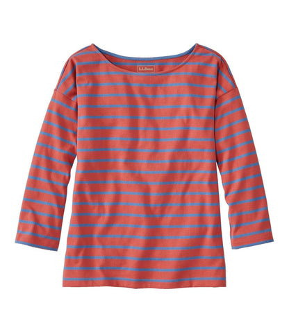 L.L.Bean | Women's Heritage Mariner Top, Boatneck Three-Quarter-Sleeve Stripe