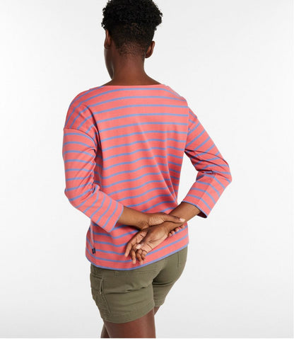 L.L.Bean | Women's Heritage Mariner Top, Boatneck Three-Quarter-Sleeve Stripe
