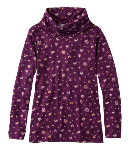 L.L.Bean | Women's Pima Cotton Tee, Long-Sleeve Cowlneck Print