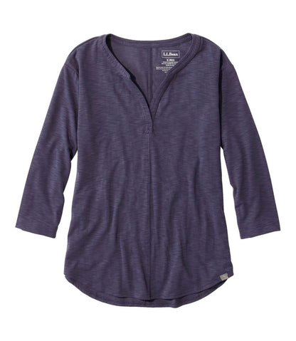L.L.Bean | Women's Streamside Tee, Three-Quarter-Sleeve Splitneck